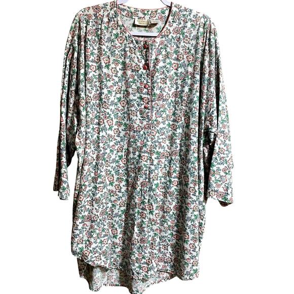 Victoria's Secret Women's Floral Nightgown Size Medium 100% Cotton Button Up - Picture 6 of 6